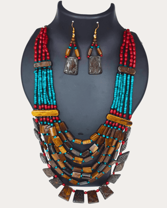 Beads Long Africano Tribal Necklace