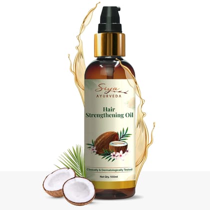 Siya Ayurveda Strengthening Oil - Ayurvedic Hair Growth & Herbal Treatment for Strong, Silky, and Healthy Hair | Dandruff Control, 100 ml