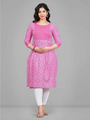 Parastri Pink Cotton Maternity Kurta - 2XL