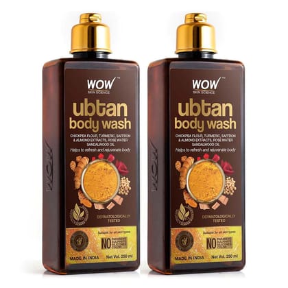 Ubtan Body Wash - 250 ml - Shower Gel with Almond Extract, Saffron & Turmeric Extracts