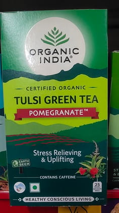 Organic India tulsi green tea pomegranate 25 bags carton