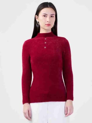 ALBION LADIES MEHROON TOP (WOOLEN)