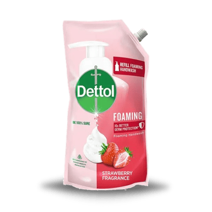 Dettol Foaming Hand Wash - Ph Balanced, 100% Germs Protection, Refill, Strawberry, 700 ml Pouch