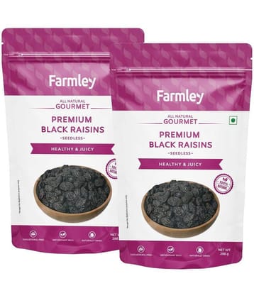 Farmley Selecta Black Raisin Seedless 400g (Pack of 2)