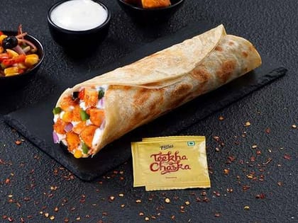 Crispy Baked Smoky Diced Paneer Salad Wrap