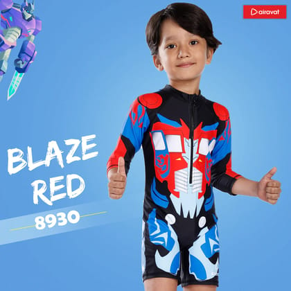 Boys Swimsuit - Blaze Red (8930)-Large (5-6 Years)