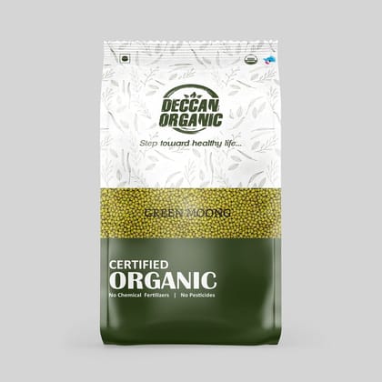 Deccan Organic Whole GREEN MOONG 500 gm Pouch