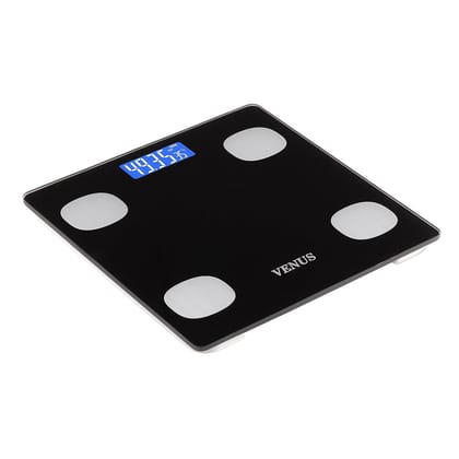 Venus (India) Electronic Digital Personal Bathroom Weighing Scale,Weighing Machine for Body Weight, Battery Included, 2 Year Warranty 6399-Black