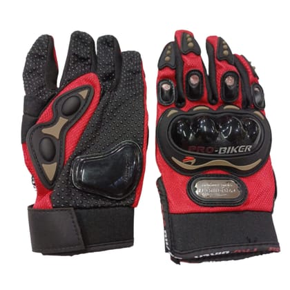 Probiker Motorcycle Riding Gloves Red Color-Red