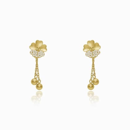 Golden Clover Dangle Earrings