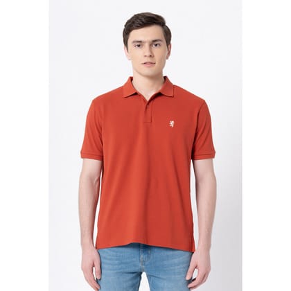 RedTape Men's Rust Solid T-Shirt