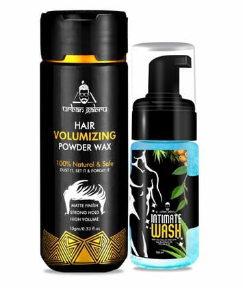 Urbangabru Hair Volumizing Powder 10 GM  Intimate Wash 100 ML - Mens Grooming Combo Kit-Urbangabru Hair Volumizing Powder 10 GM & Intimate Wash 100 ML - Men's Grooming Combo Kit