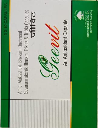 GREEN HERBS MANUFACTURING CO. Geevit 30 capsules