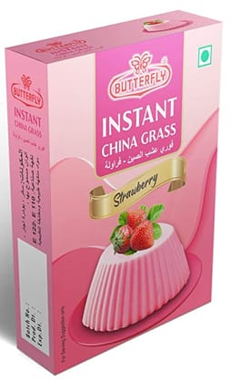 Butterfly Instant China Grass, 50g (Strawberry)  by Butterfly Dessert Mixes and Bakery Needs.