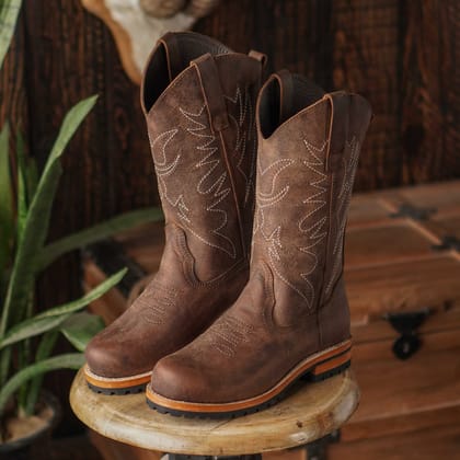 Bandera Cowboy Boots (Vintage Brown) Goodyear Welted-UK 6 / Leather / Brown