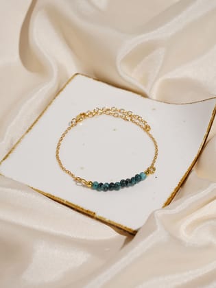 Delmantion dyed Gemstone Bracelet - 18K Gold Plated