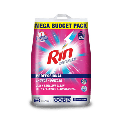 Rin Rose Fresh Professional Top Load Laundry Detergent Washing Powder, 10 kg Pack