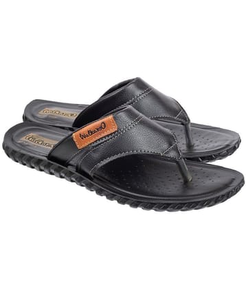 Walkaroo - Black Mens Leather Slipper - None