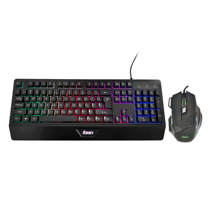 Foxin Endeavour Gaming Keyboard Mouse Combo Wired | Rainbow Backlight | Breathing LED Mouse with 3600 DPI | Membrane Keyboard