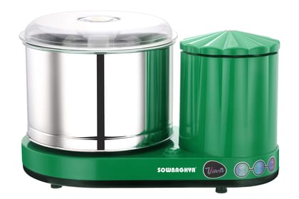 2 Lit VARNA Table top Wet Grinder with Attachment - Green