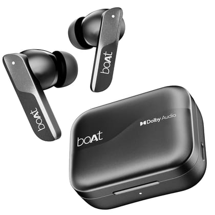 boAt Airdopes 800 TWS Earbuds Dolby Audio, IPX5, v5.3 Bluetooth Earbuds- Interstellar Black