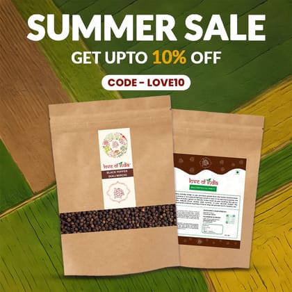 Organically Grown Black Pepper Bold (Kali Mirch) | Kerala (Idduki) | Premium Export Quality 70gm