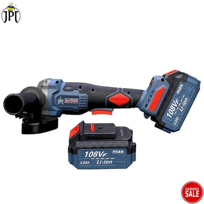 JPT 21V Brushless Heavy Duty Cordless Angle Grinder | 11000 RPM Speed | 21mm Cutting Depth | Smart Variable Speed Control Panel | 4000mAh Battery | Fast Charger | Clearance Sale 2024