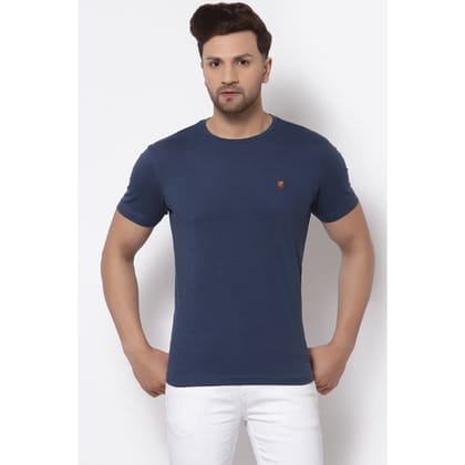 Red Tape Men Airforce Blue Solid T-Shirt