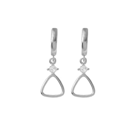 Hanging Triangle Hoops | 925 Silver Earrings for Women-Free / Silver / Modern