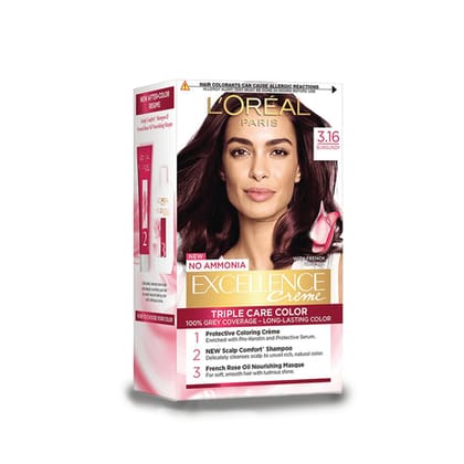 L'Oreal Paris Excellence Creme Burgundy Hair Color, 180 ml Box