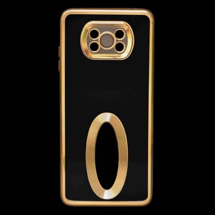 Gold 6D Chrome Logo Cut Transparent Case for Poco X3