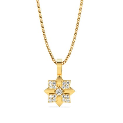 Senco Gold 18K Yellow Gold Touch of Persia Diamond Pendant (Gold Weight -  1.4 g / 0.17 Ct / HI-SI)