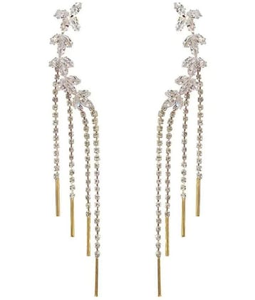 FASHION FRILL Golden Drop Earrings ( Pack of 2 ) - Golden