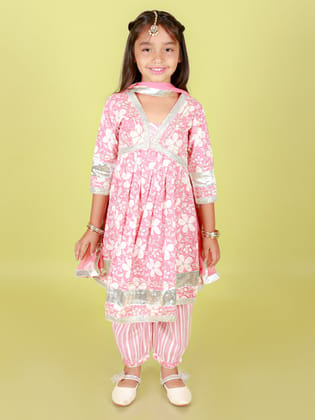 Dhoti Salwar kurta and Duptta set-1-2Y