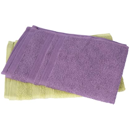 Urbane Home 525 GSM Cotton Hand Towels Super Soft Quick Absorbent  Anti-BacterialGym  Workout TowelsPack of 2 Purple  Green-Urbane Home 525 GSM Cotton Hand Towels |Super Soft, Quick Absorbent & A