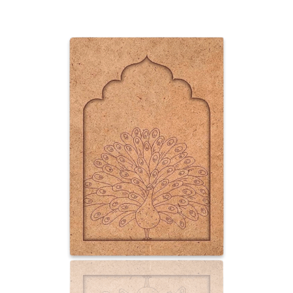 Peacock Bird Jharokha Design Premarked Cutout