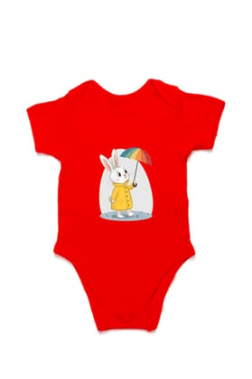 Bunny in Raincoat – Ready for a Rainy Day!-Red / 0-5Months