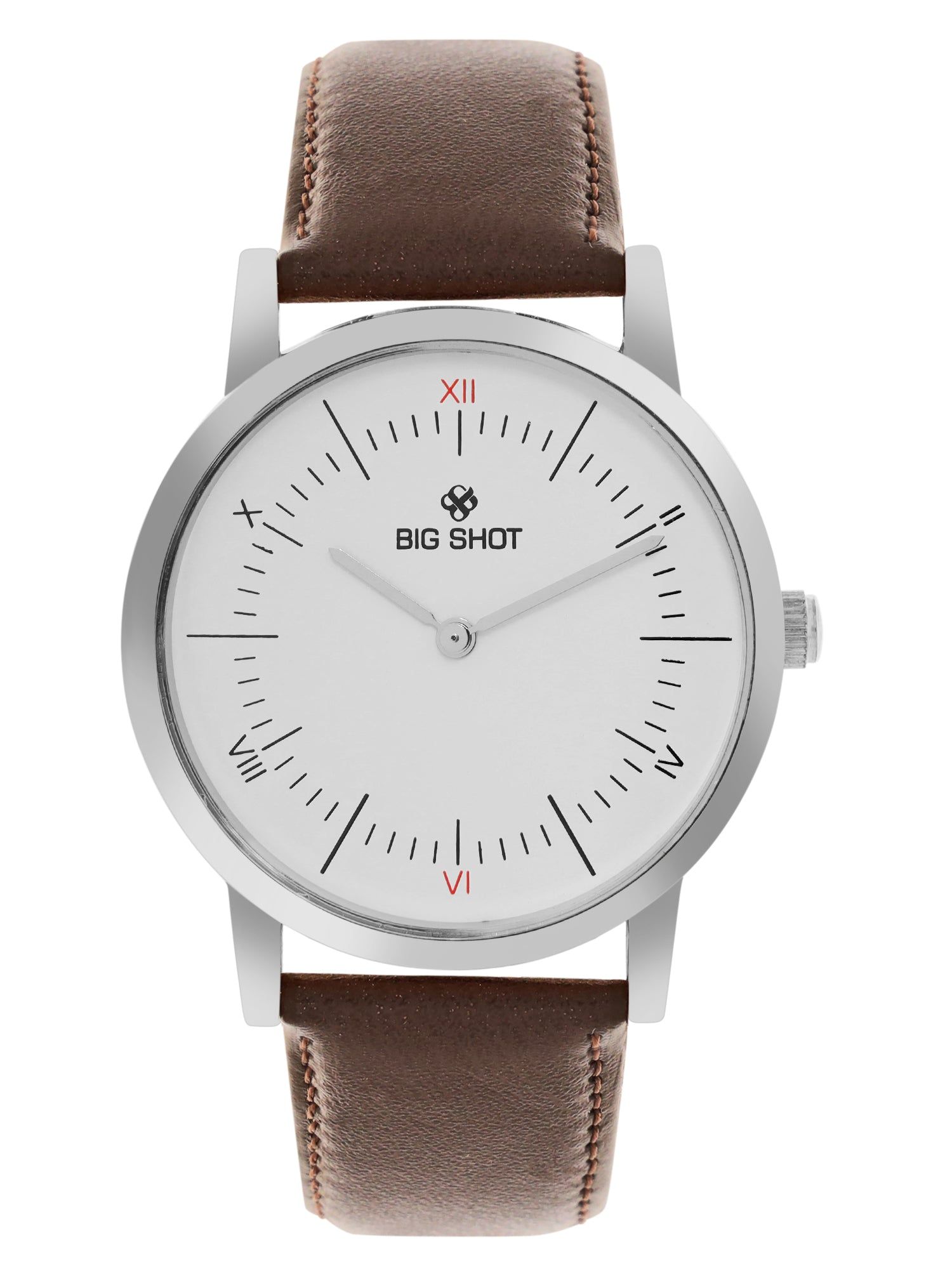 Men's Brown Leather Strap Watch BSM002A-Big Shot Men's Brown Leather Strap Watch BSM002A