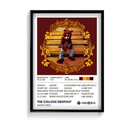 The College Dropout by Kanye West Poster-A1 / No Frame