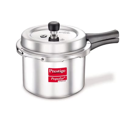 Prestige Popular Plus Svachh Virgin Aluminium Spillage Control Pressure Cooker, 1.5 L (Silver)