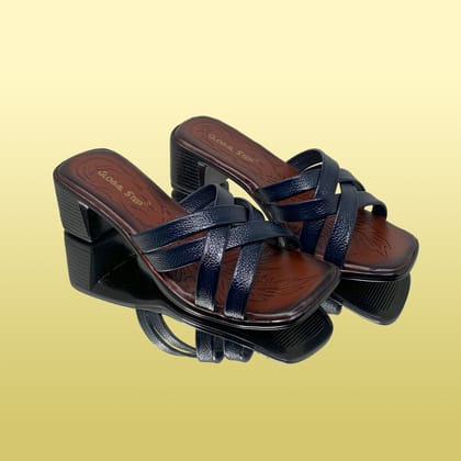 Navy CrissCross Sandals-Navy / 38