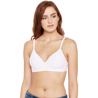 Bodycare Women Cotton Spandex Full Coverage Padded Pushup Bra Bra 6566-WHITE