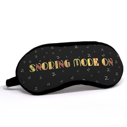 Indigifts Eye Mask For Sleeping Women Snoring Mode On Quote Black Eye Mask 7.8x3.3 inches - Sleeping Eye Mask For Men| Rakhi Gift | Eye Night Mask| Eye Relaxing Mask| Eye Cover For Sleeping Women