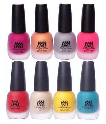 Makeup Mania Velvet Matte Nail Polish Combo Set of 8 Pcs, Nail Polish Set, Multicolor Nail Paint Combo (MM # 19-68)