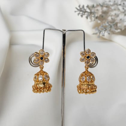 Gold Polish Silver Jhumkas CH5907