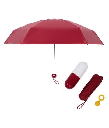 Capsule Umbrella Lightweight Weatherproof UV Protection Mini Compact Foldable Design Travel/Folding/Portable Umbrella with Waterproof and Compact Bottle - Pink