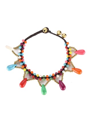 Yellow Chimes Anklet for Women Multicolor Beaded Charm Anklet For Woman  Girls-Yellow Chimes Anklet for Women Multicolor Beaded Charm Anklet For Woman & Girls