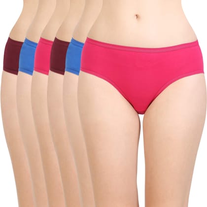 Bodycare women's combed cotton assorted Hipster Panty Pack of 6 ( 26D )