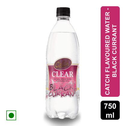 Catch Clear Natural Spring Water Flavored with Black Currant, 750 ml Bottle