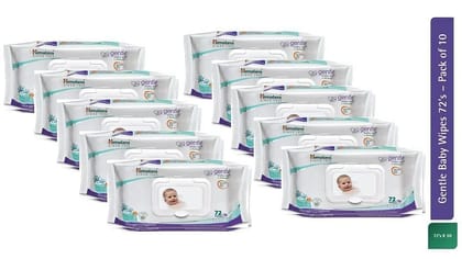 Himalaya Gentle Baby Wipes 72 (Pack of 10)